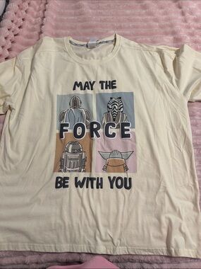 Star Wars Cream Short Sleeve Tee "May The Force Be With You"